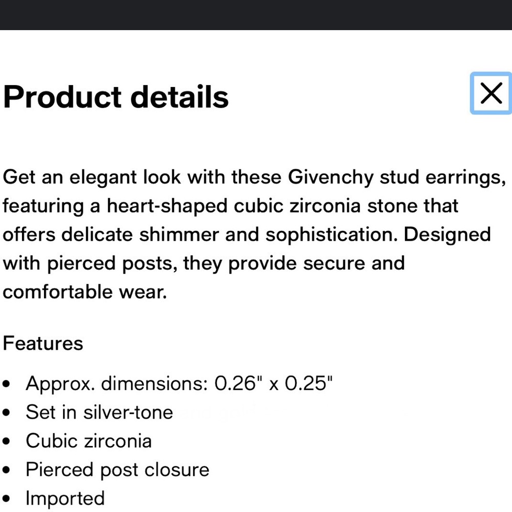 Givenchy Crystal Heart Earrings - Picture 5 of 6